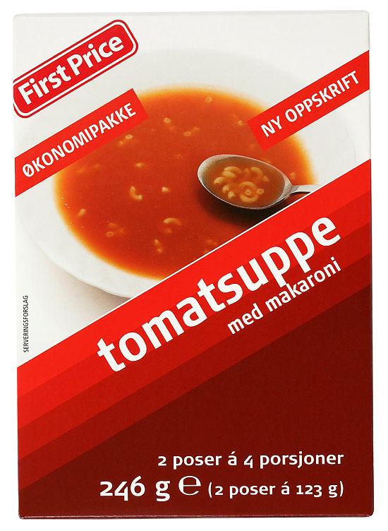 Tomatsuppe m/Makaroni 2pk First Price