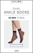 Ankle Socks Black 2pk La Mote