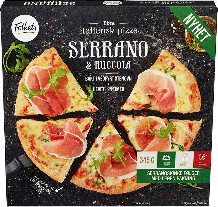 Pizza m/Serranoskinke 360g Folkets