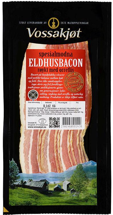 Eldhusbacon skivet Ca200g Vossakjøt