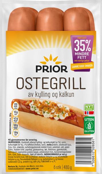 Ostegrill Kylling/Kalkun 480g Prior