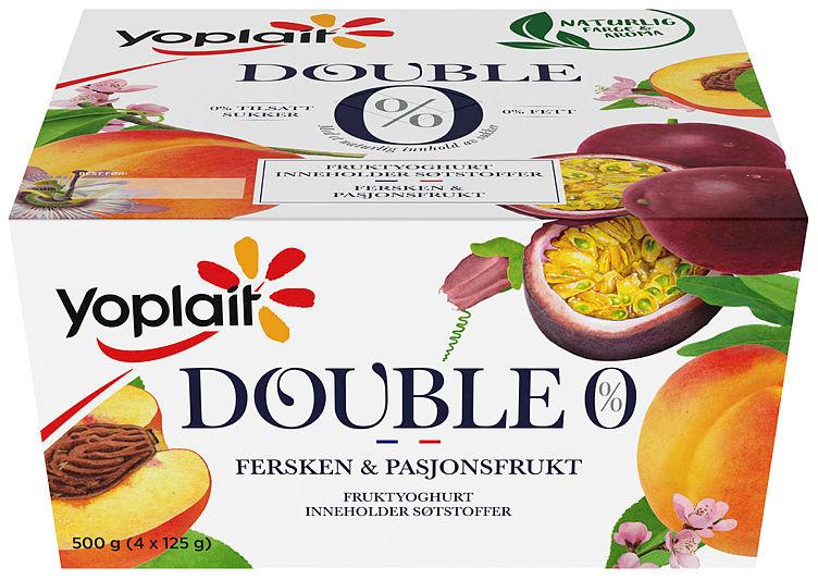 Yoplait Double Fersken&amp;Pasjon 4x125g