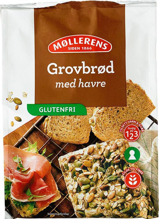 Grovbrød Mix m/Havre Gl.Fri 424g Møllerens