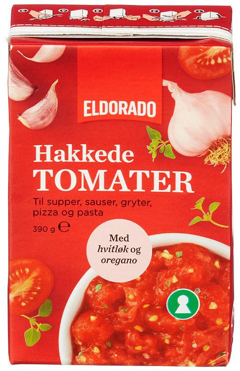 Tomater Hakkede m/Hvitløk 390g Eldorado