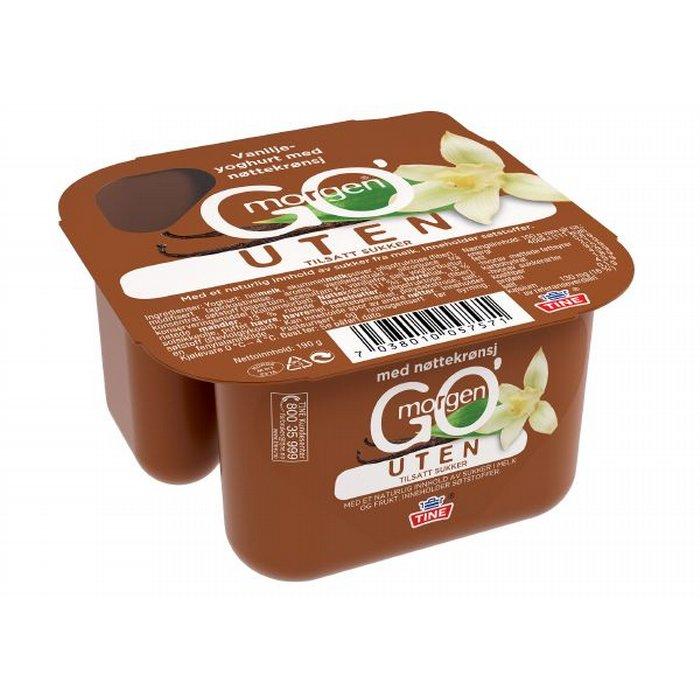 Go morgen Yoghurt UTEN Vanilje med nøttekrønsj 190 g
