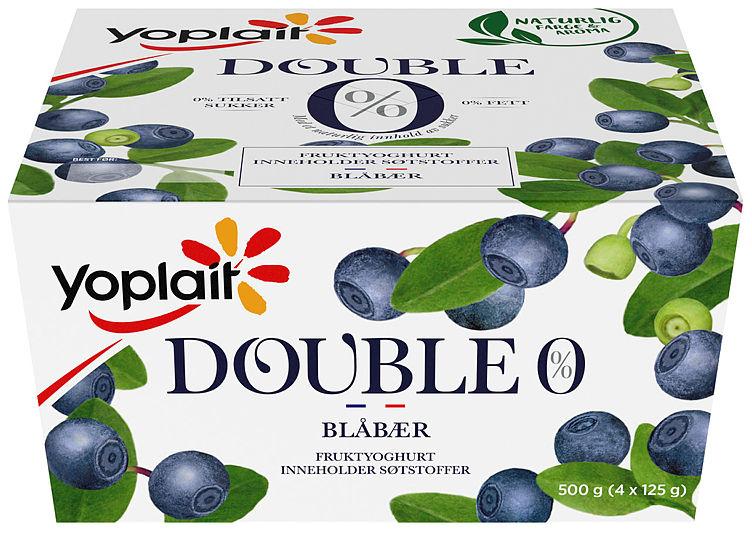 Yoplait Double Blåbær 4x125g