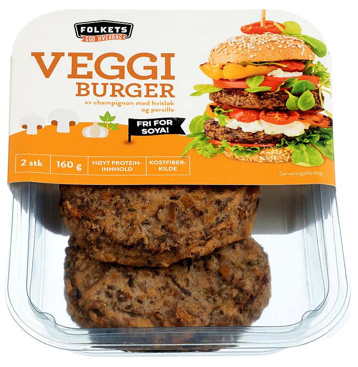 Veggi Burger Av Champignon 160g Folkets