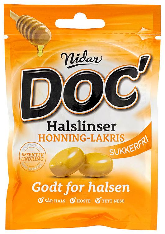 Doc Halslinser Honning&amp;Lakris Sukkerfri 50g