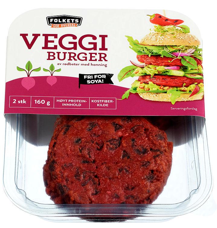 Veggi Burger Rødbeter M Honning 160g Folkets