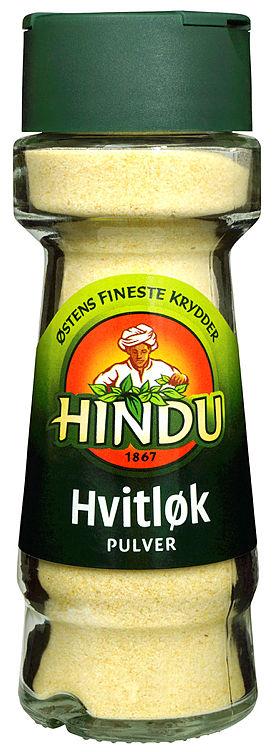 Hvitløkspulver 54g glass Hindu