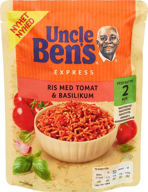 Tomat&amp;Basilikumris Express 250g Uncle Bens