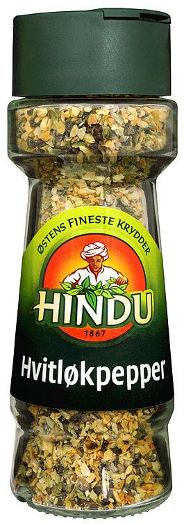Hvitløkspepper 45g glass Hindu