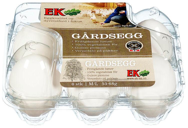 Gårdsegg M/L 6stk Ek