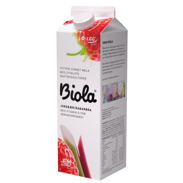 Biola med Jordbær og Rabarbra 1 l