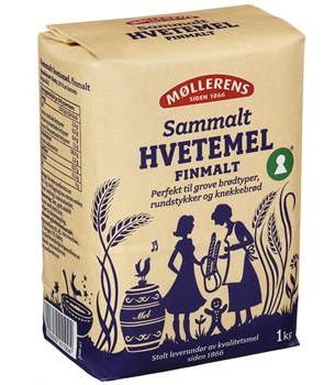 Møllerens Sammalt Finmalt Hvetemel 1 kg