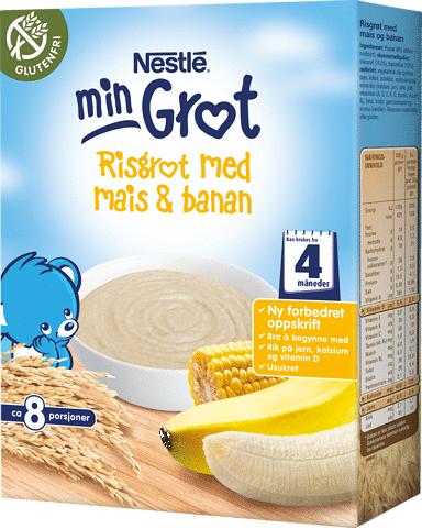 Nestlé Min Grøt med Ris, Mais og Banan 4 mnd 240 g
